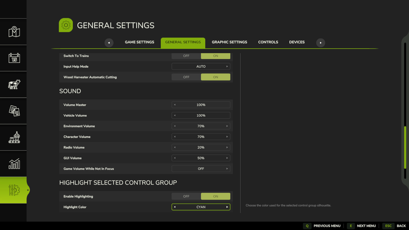 Highlight Selected Control Group